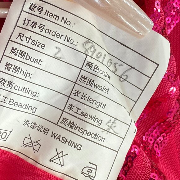 Pink Sequin Mini Dress Tie Open Back Cocktail, Party, Prom Size 2 Small Zipper - Picture 3 of 14